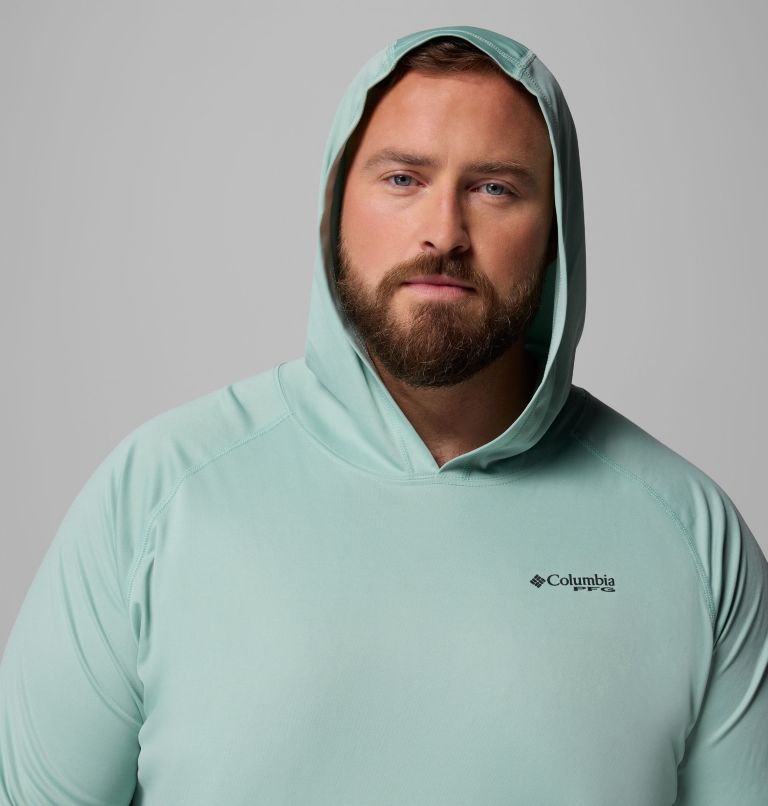 Men's PFG Terminal Tackle Hoodie - Big, Color: Misty Jade, Shark Logo, image 5