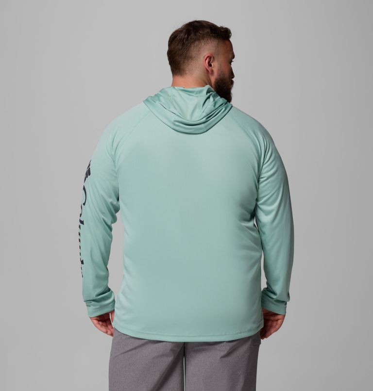 Men's PFG Terminal Tackle Hoodie - Big, Color: Misty Jade, Shark Logo, image 3