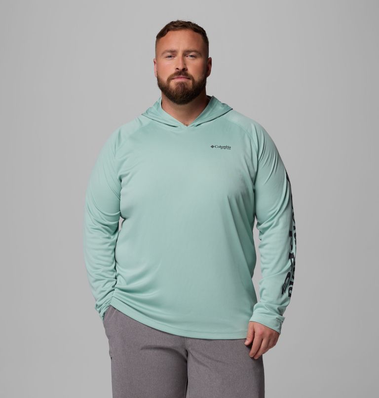 Men's PFG Terminal Tackle Hoodie - Big, Color: Misty Jade, Shark Logo, image 1