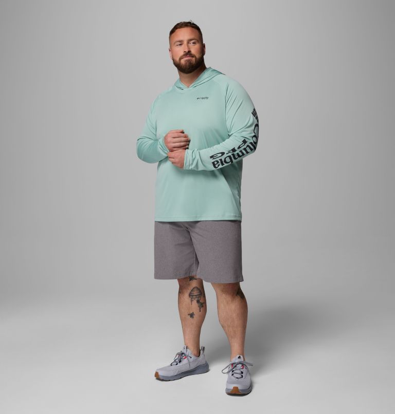 Men's PFG Terminal Tackle Hoodie - Big, Color: Misty Jade, Shark Logo, image 2