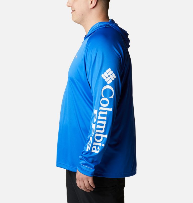 Chandail à capuchon PFG Terminal Tackle pour homme - Tailles Fortes, Color: Blue Macaw, White Logo, image 3