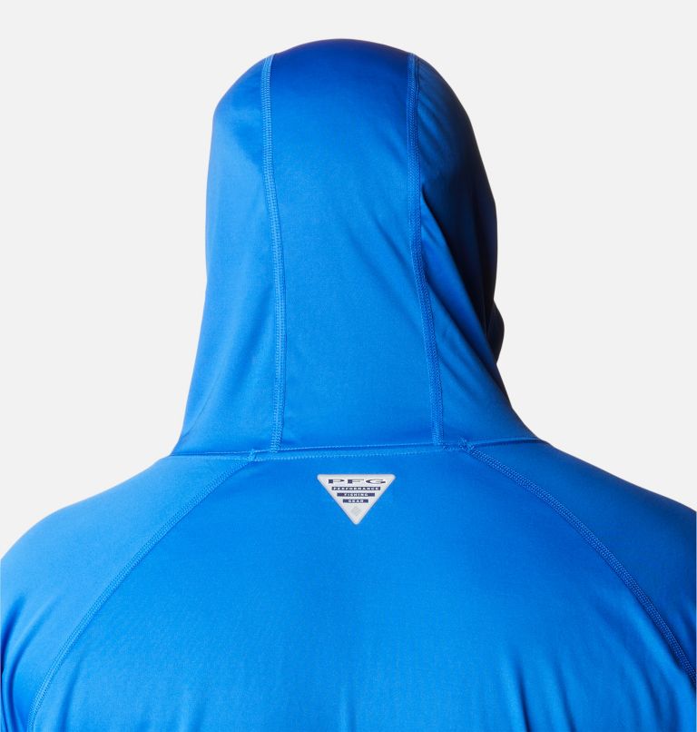 Men’s PFG Terminal Tackle Hoodie - Big, Color: Blue Macaw, White Logo, image 5