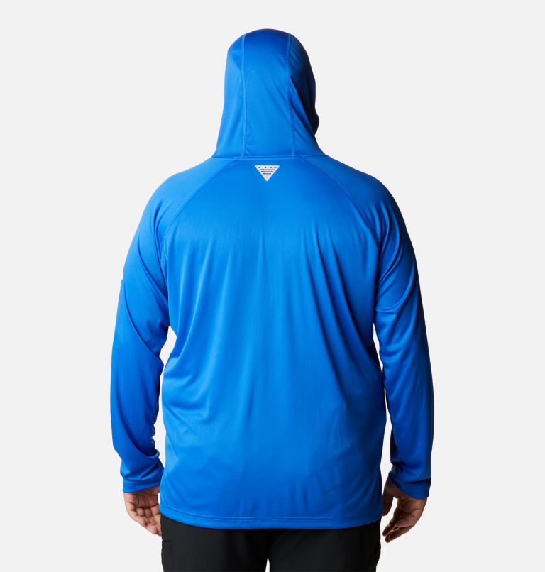 Chandail à capuchon PFG Terminal Tackle pour homme - Tailles Fortes, Color: Blue Macaw, White Logo, image 2