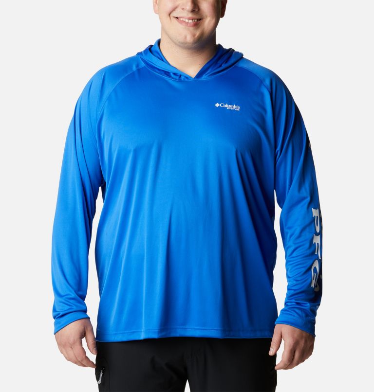 Chandail à capuchon PFG Terminal Tackle pour homme - Tailles Fortes, Color: Blue Macaw, White Logo, image 1