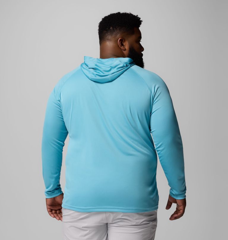 Men's PFG Terminal Tackle Hoodie - Big, Color: Vintage Blue, White Logo, image 3