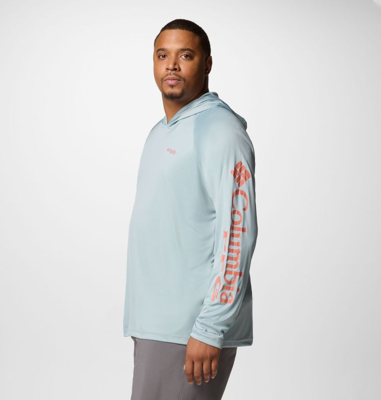 Men's PFG Terminal Tackle Hoodie - Big, Color: Crushed Blue, Faded Peach Logo, image 4
