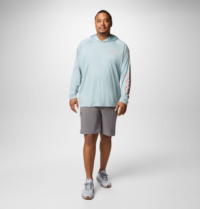 Men's PFG Terminal Tackle Hoodie - Big, Color: Crushed Blue, Faded Peach Logo, image 2