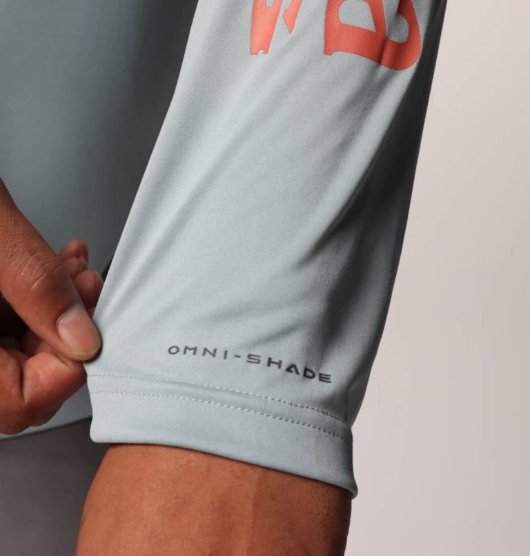 Men's PFG Terminal Tackle Hoodie - Big, Color: Crushed Blue, Faded Peach Logo