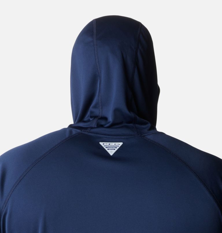 Men’s PFG Terminal Tackle Hoodie - Big, Color: Coll Navy, Sunset Red Logo, image 5
