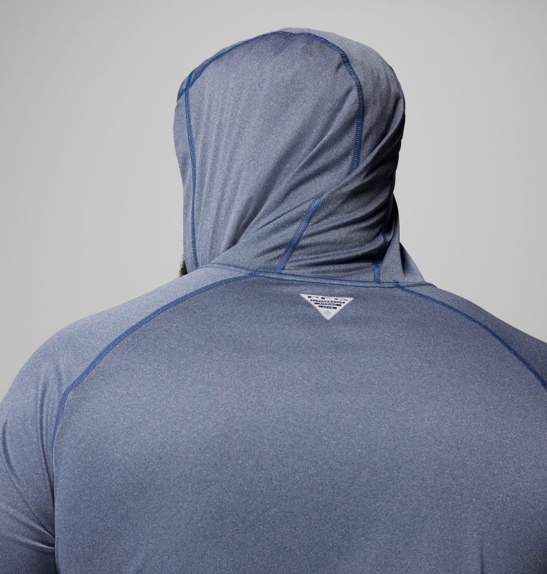 Men's PFG Terminal Tackle Hoodie - Big, Color: Carbon Heather, Red Spark Logo, image 6