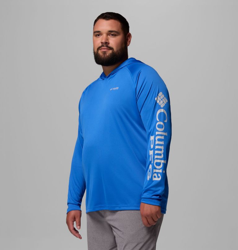 Men's PFG Terminal Tackle Hoodie - Big, Color: Vivid Blue, Cool Grey Logo, image 4