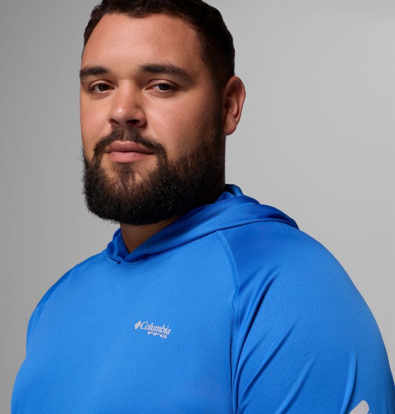 Men's PFG Terminal Tackle Hoodie - Big, Color: Vivid Blue, Cool Grey Logo, image 5