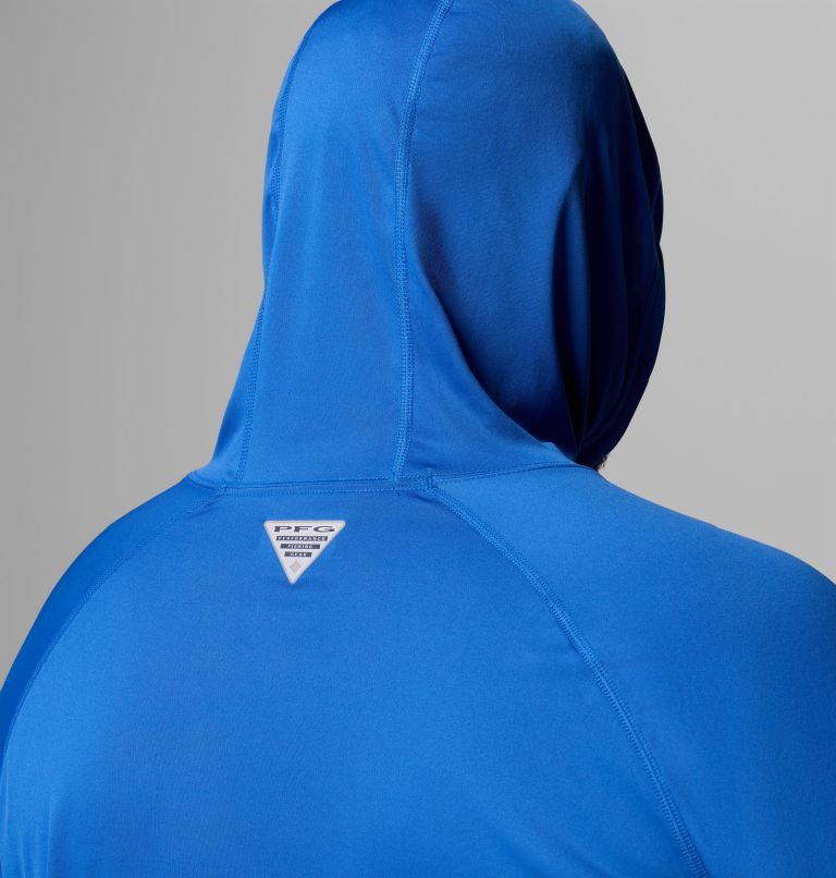 Men's PFG Terminal Tackle Hoodie - Big, Color: Vivid Blue, Cool Grey Logo, image 6