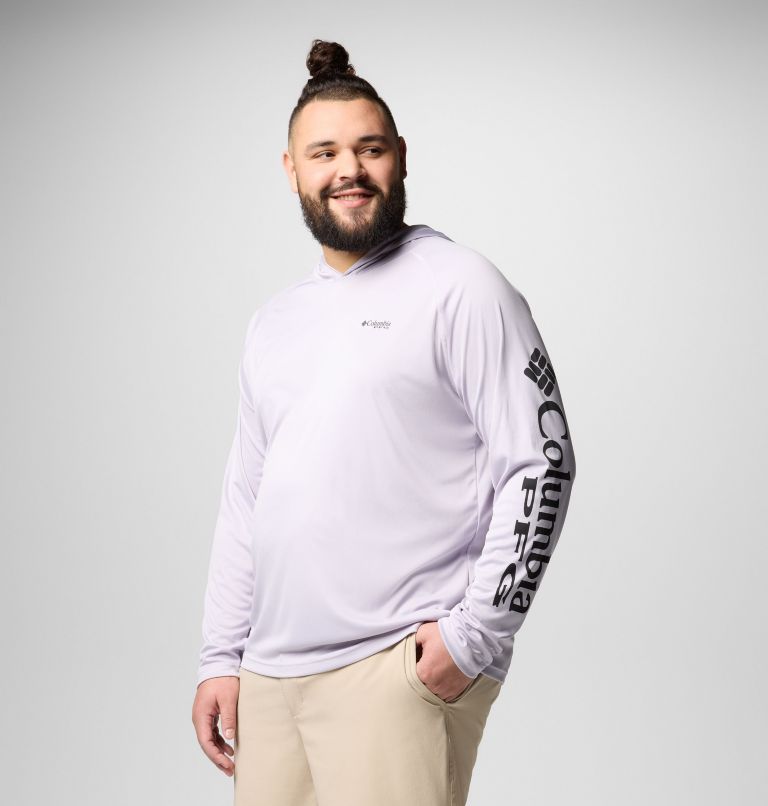 Men's PFG Terminal Tackle Hoodie - Big, Color: Lavender Pearl, Black Logo, image 4