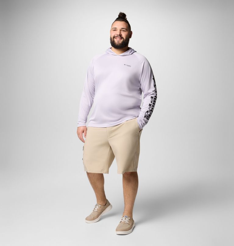 Men's PFG Terminal Tackle Hoodie - Big, Color: Lavender Pearl, Black Logo, image 2