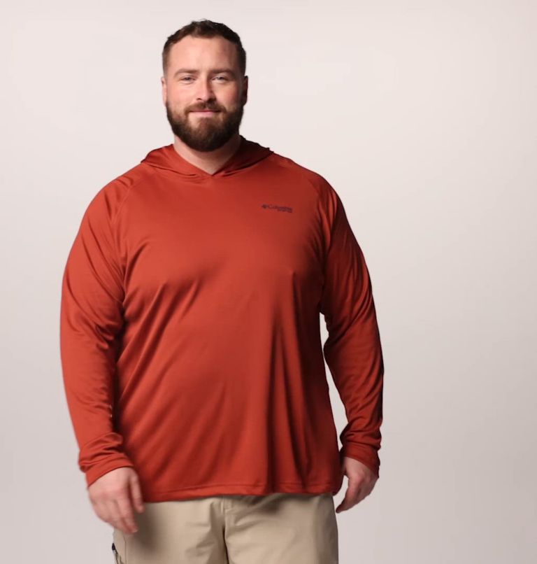 Men's PFG Terminal Tackle Hoodie - Big, Color: Dusty Crimson, Nocturnal Logo