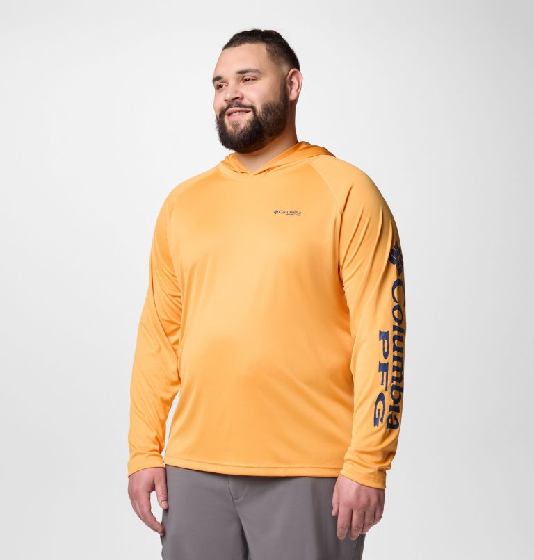 Men's PFG Terminal Tackle Hoodie - Big, Color: Summer Orange, Carbon Logo, image 4