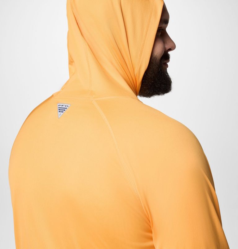 Men's PFG Terminal Tackle Hoodie - Big, Color: Summer Orange, Carbon Logo, image 6
