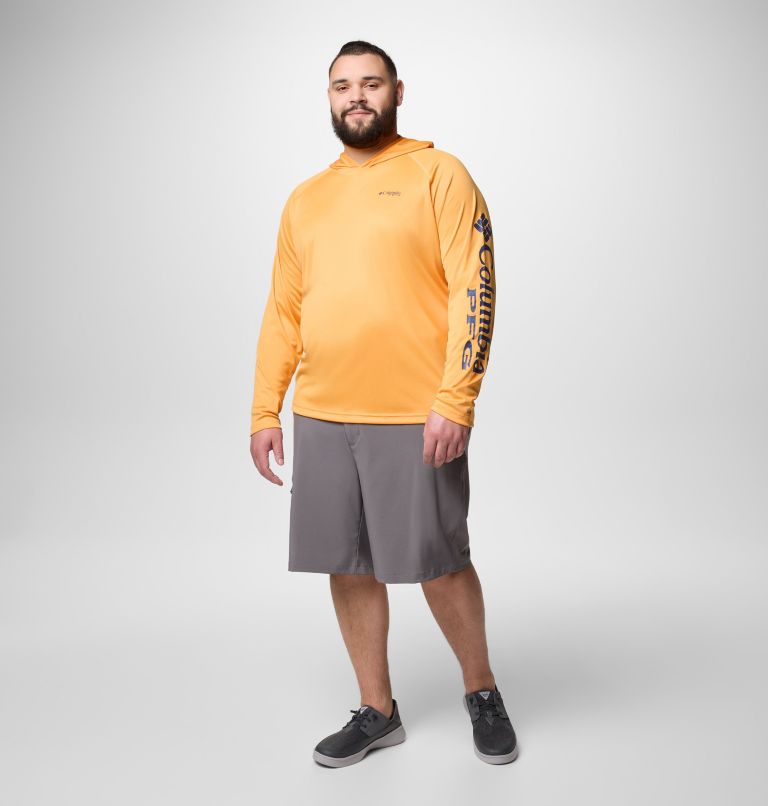 Men's PFG Terminal Tackle Hoodie - Big, Color: Summer Orange, Carbon Logo, image 2