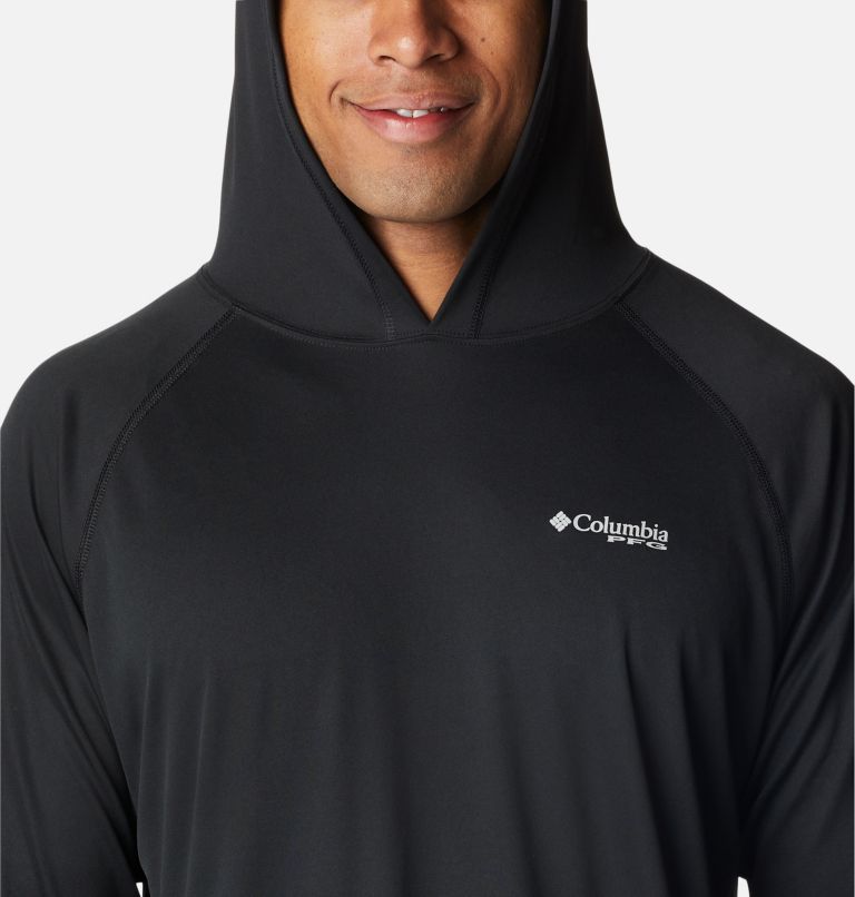 Men’s PFG Terminal Tackle Hoodie - Tall, Color: Black, Cool Grey Logo, image 4