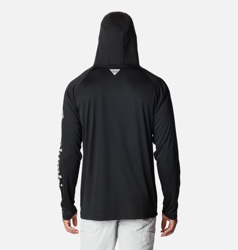 Thumbnail: Men’s PFG Terminal Tackle Hoodie - Tall, Color: Black, Cool Grey Logo, image 2