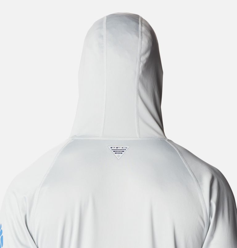 Thumbnail: Men’s PFG Terminal Tackle Hoodie - Tall, Color: Cool Grey, Vivid Blue Logo, image 5