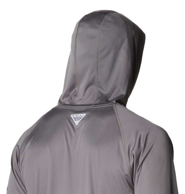 Men’s PFG Terminal Tackle Hoodie - Tall, Color: City Grey, Black Logo, image 5