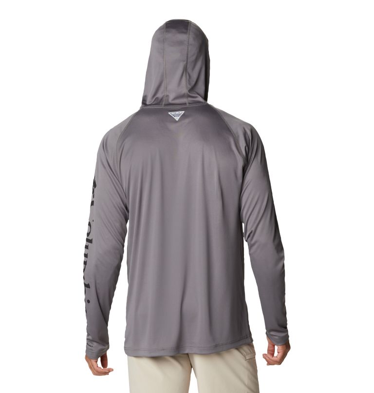 Men’s PFG Terminal Tackle Hoodie - Tall, Color: City Grey, Black Logo, image 2