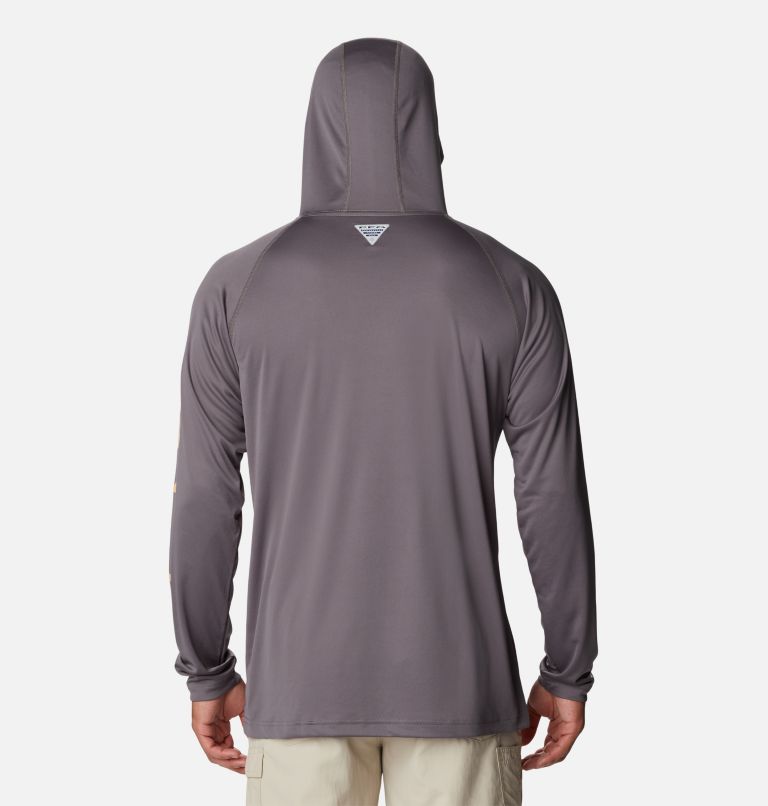 Men's PFG Terminal Tackle Hoodie - Tall, Color: City Grey, Cocoa Butter Logo, image 2
