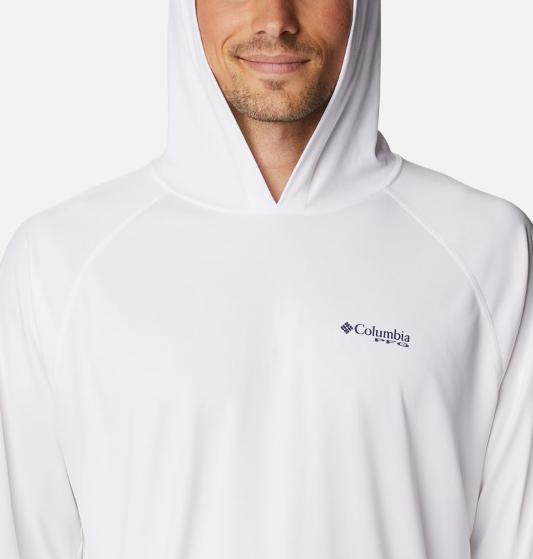 Men’s PFG Terminal Tackle Hoodie - Tall, Color: White, Nightshade Logo, image 4