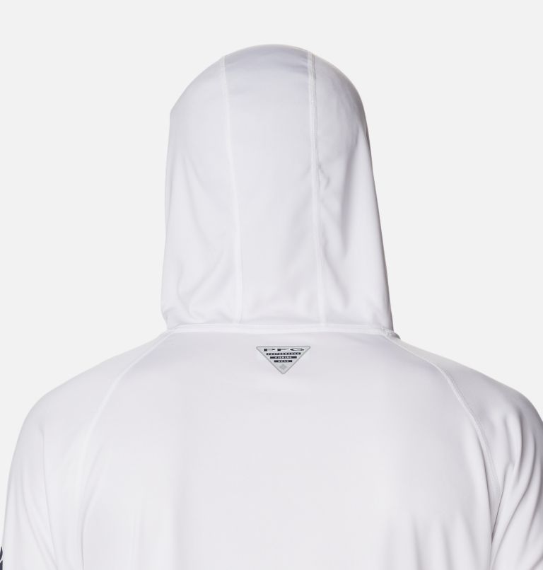 Men’s PFG Terminal Tackle Hoodie - Tall, Color: White, Nightshade Logo, image 5