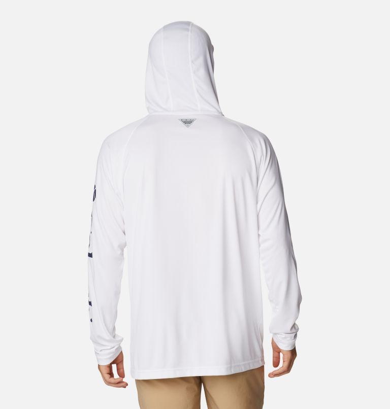 Men’s PFG Terminal Tackle Hoodie - Tall, Color: White, Nightshade Logo, image 2