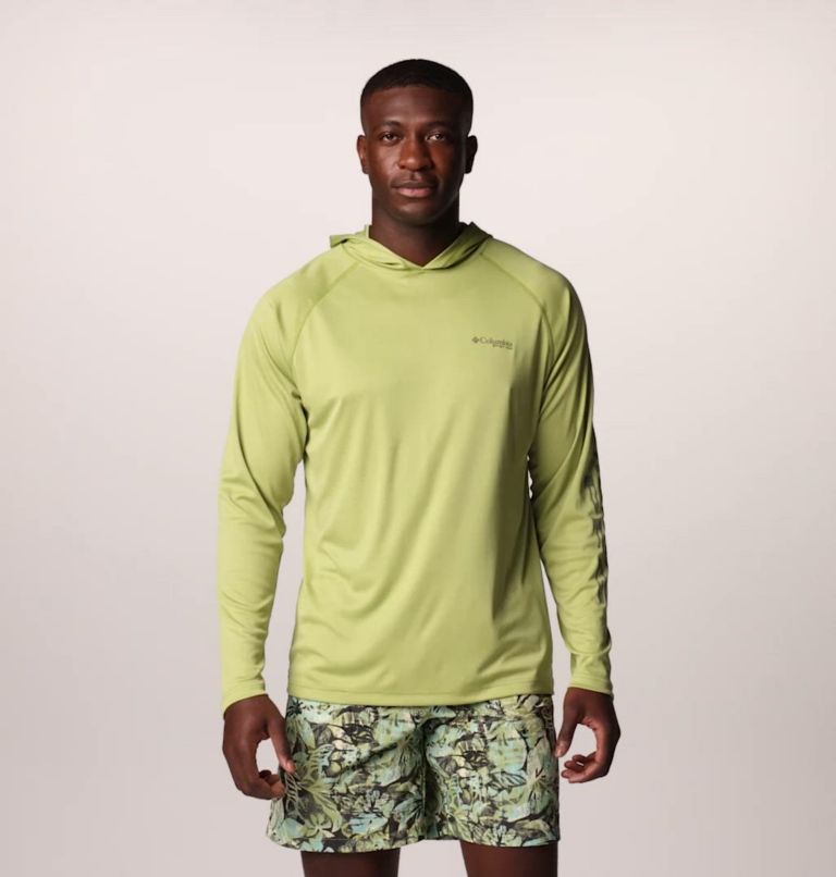 Men's PFG Terminal Tackle Hoodie - Tall, Color: Pear, Cypress Logo