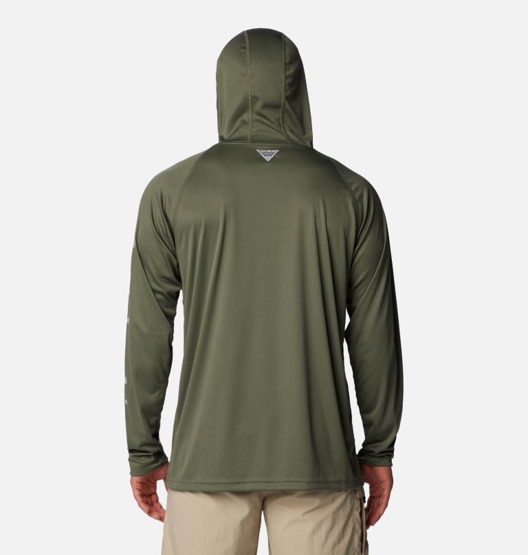 Men's PFG Terminal Tackle Hoodie - Tall, Color: Cypress, Cool Grey Logo, image 2