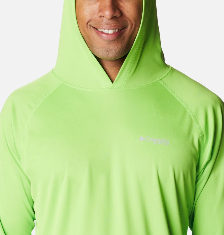 Men’s PFG Terminal Tackle Hoodie - Tall, Color: Green Mamba, Black Logo, image 4