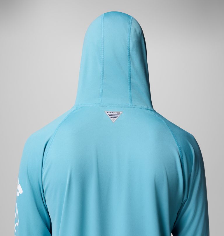 Men's PFG Terminal Tackle Hoodie - Tall, Color: Vintage Blue, White Logo, image 6