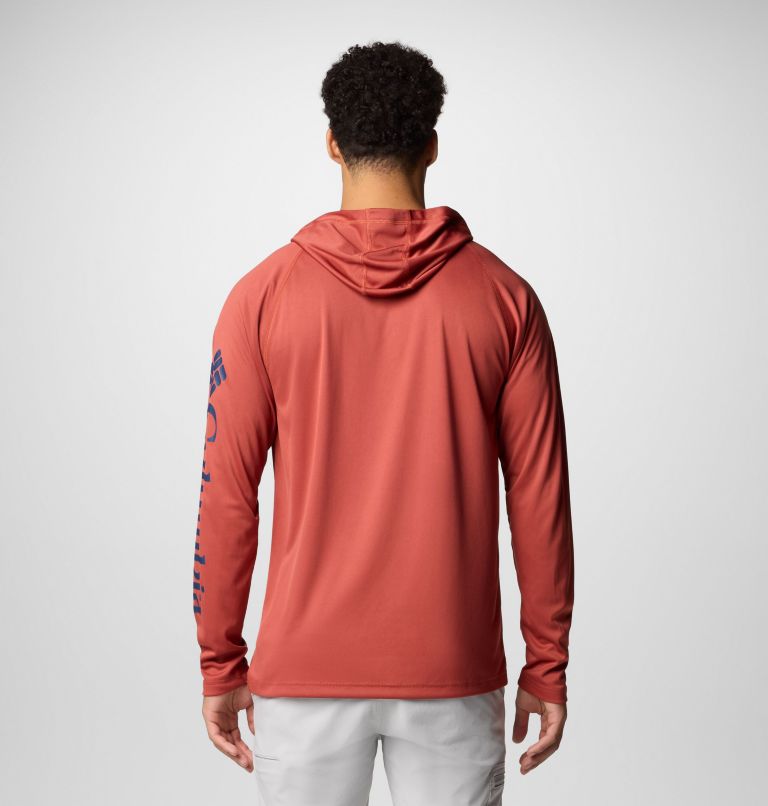 Men's PFG Terminal Tackle Hoodie - Tall, Color: Dusty Crimson, Nocturnal Logo, image 3