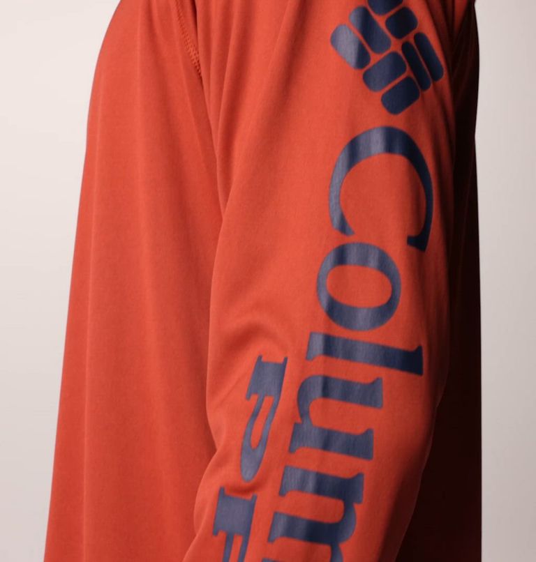 Men's PFG Terminal Tackle Hoodie - Tall, Color: Dusty Crimson, Nocturnal Logo