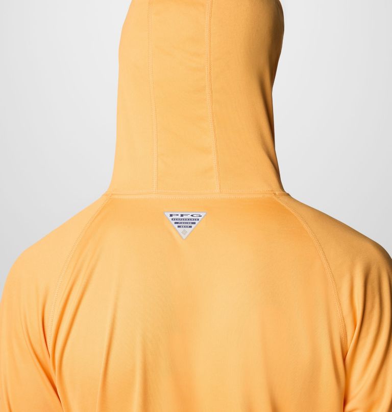 Men's PFG Terminal Tackle Hoodie - Tall, Color: Summer Orange, Carbon Logo, image 6