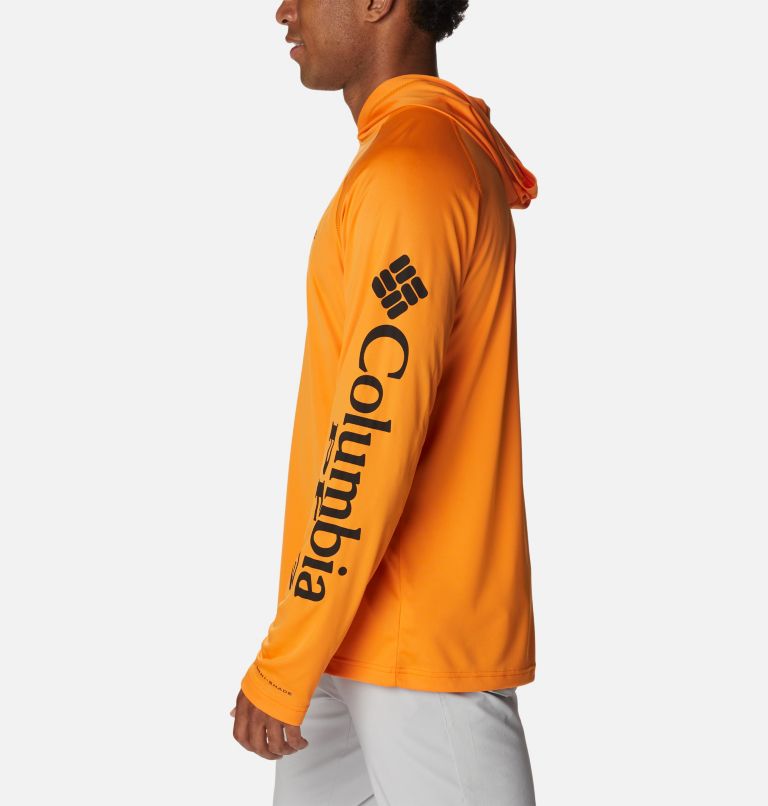 Men’s PFG Terminal Tackle Hoodie - Tall, Color: Orange Blast, Black Logo, image 3