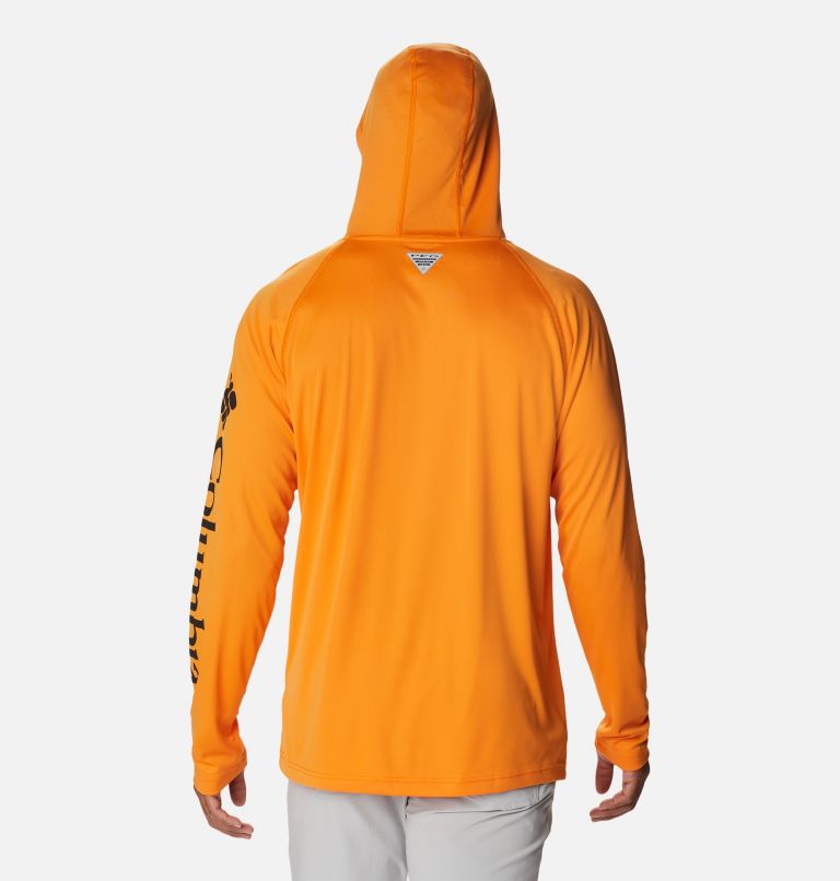 Thumbnail: Men’s PFG Terminal Tackle Hoodie - Tall, Color: Orange Blast, Black Logo, image 2