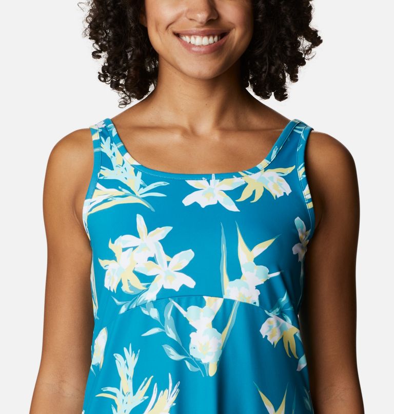 Thumbnail: Women’s PFG Freezer III Dress, Color: Deep Marine, Tossed Tropics Print, image 4
