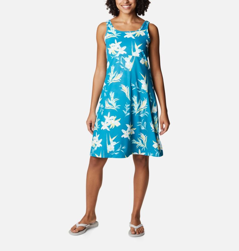 Women’s PFG Freezer III Dress, Color: Deep Marine, Tossed Tropics Print, image 1