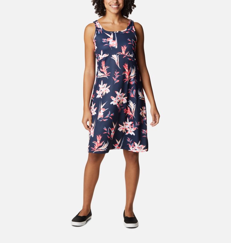 Thumbnail: Women’s PFG Freezer III Dress, Color: Collegiate Navy, Tossed Tropics Print, image 1