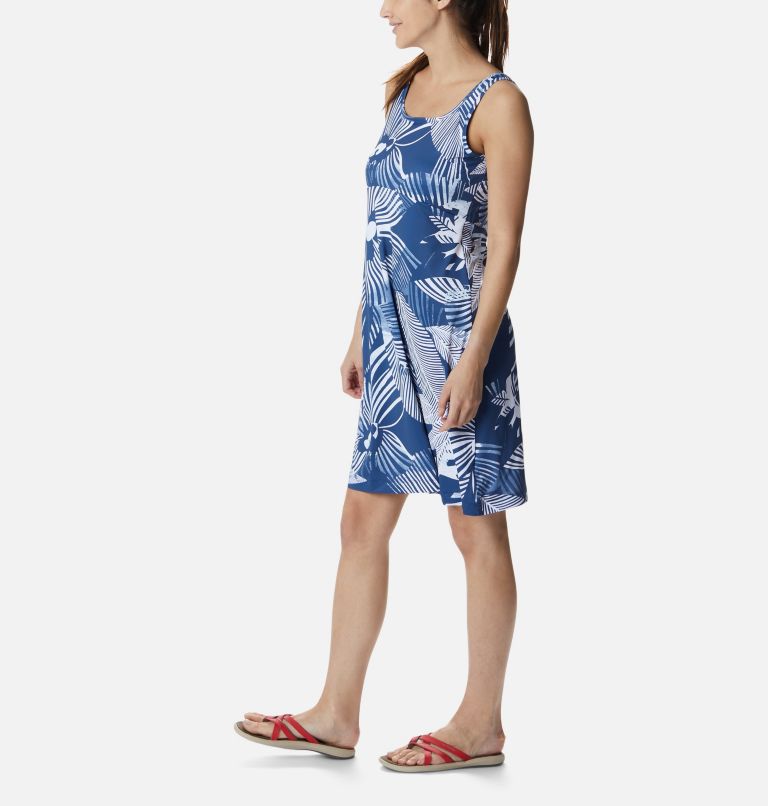 Women's PFG Freezer III Dress, Color: Carbon Stencil Hibiscus Print, image 3