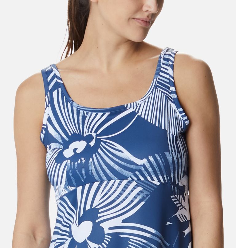 Women's PFG Freezer III Dress, Color: Carbon Stencil Hibiscus Print, image 4