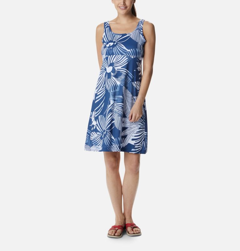 Women's PFG Freezer III Dress, Color: Carbon Stencil Hibiscus Print, image 1