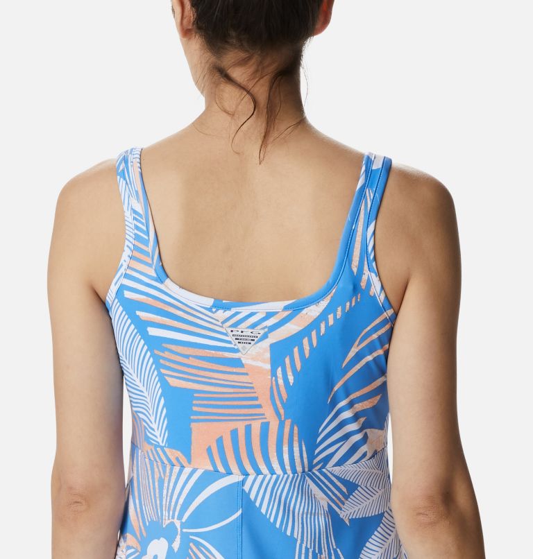 Women's PFG Freezer III Dress, Color: Harbor Blue Stencil Hibiscus Print, image 4