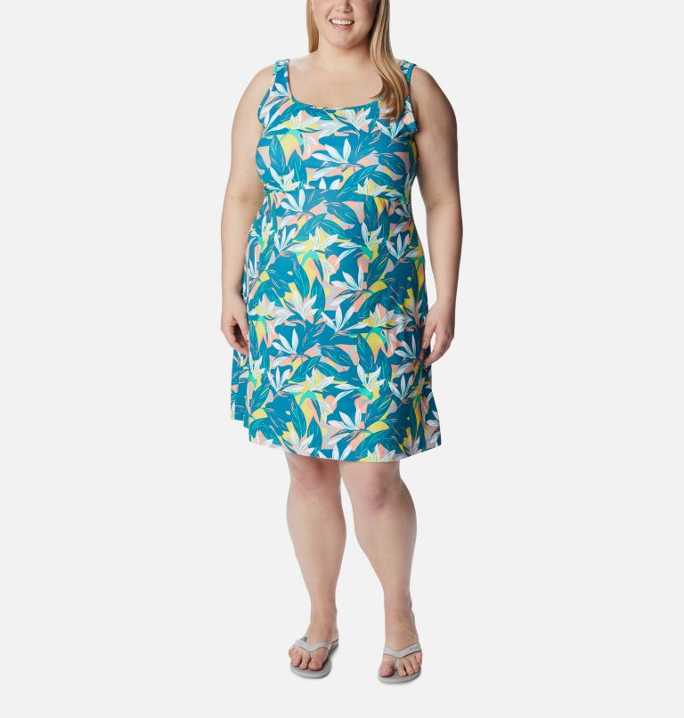 Women’s PFG Freezer III Dress - Plus Size, Color: Electric Turquoise Hidden Paradise