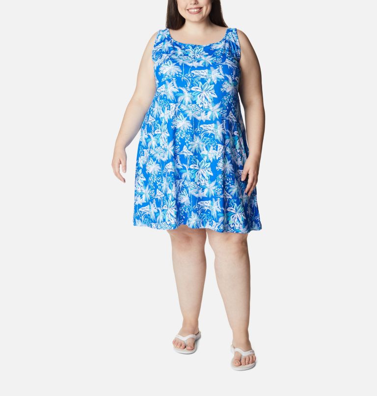 Women’s PFG Freezer III Dress - Plus Size, Color: Blue Macaw Festive Fishin', image 1